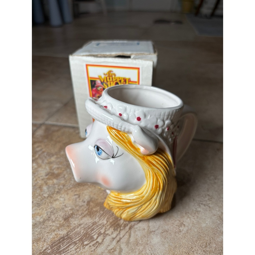 Vintage Sigma The Muppet Show Miss Piggy Ceramic Mug with Original Box Japan